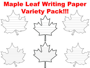 Preview of Maple Leaf Writing Paper Leaf Writing Template Fall Leaf Template to Write On