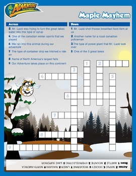 Maple Mayhem Crossword Puzzle by Adventure to Fitness TpT
