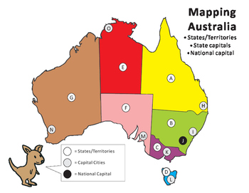 ægtefælle skrå Forstyrret Mapping Australia States & Capital Cities by Rick's Creations | TpT