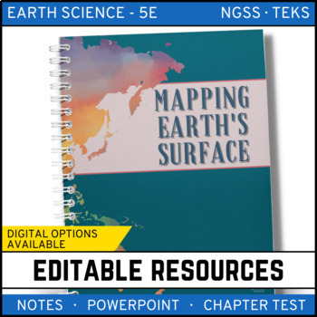 Preview of Mapping Earth's Surface Notes, PowerPoint, and Test