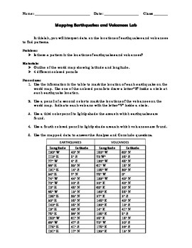 28+ Mapping Earthquakes And Volcanoes Worksheet Answer Key Background