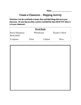 Preview of Mapping My Classroom
