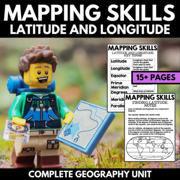 Preview of Mapping Skills And Activities - Latitude Longitude Maps and Globes - Geography
