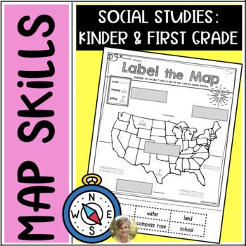 Preview of Mapping Skills: Label It! First Grade & Kindergarten Social Studies Vocabulary