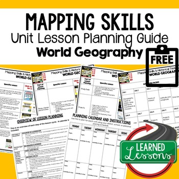 Preview of Mapping Skills Lesson Plan Guide for World Geography, Back To School