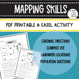 Mapping Skills Worksheets Cardinal Directions Compass Use 