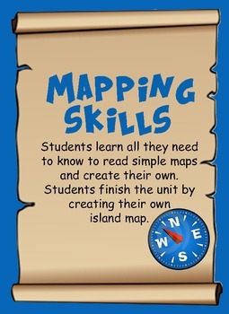 Preview of Mapping Skills - learn basic map skills and create your own map.