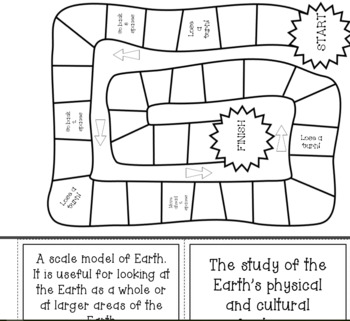 Mapping the Earth Board Game with Vocabulary Words by Lesley's Learning ...