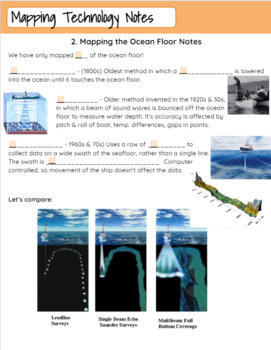 Preview of Mapping the Ocean Floor Student Fill-in-the-blank Notes