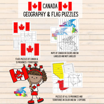 Preview of Maps And Flags Of Canada Puzzles Pack