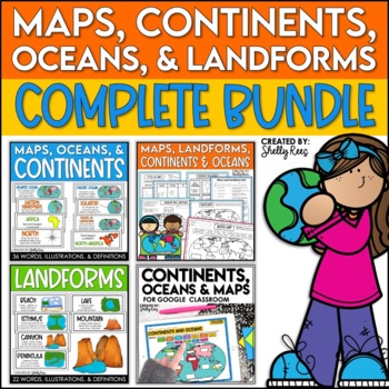 Preview of Maps, Continents and Oceans, Landforms, and Map Skills Bundle