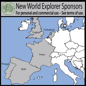 Preview of Maps: Europe Sponsor Countries for New World Explorers {Messare Clips & Design}
