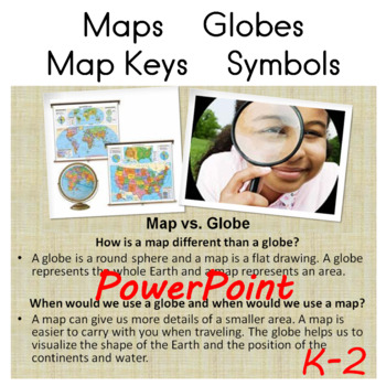 Preview of Maps, Globes, Map Keys and Symbols PowerPoint