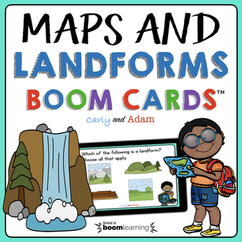 Preview of Maps & Landforms Boom Cards™ 2nd Grade Science Lesson