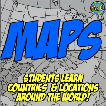 Preview of Map Sets and Blank World Maps for Student Review Activities