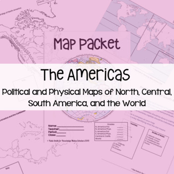 Preview of Maps: Political and Physical of North, South, Central America