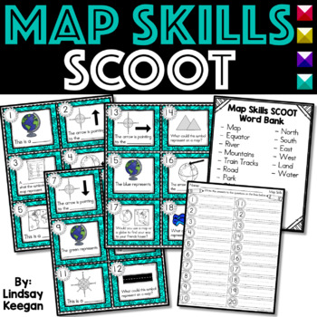 Preview of Map Skills SCOOT Write the Room Activity