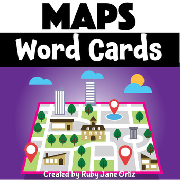 Preview of Maps Word Cards Freebie