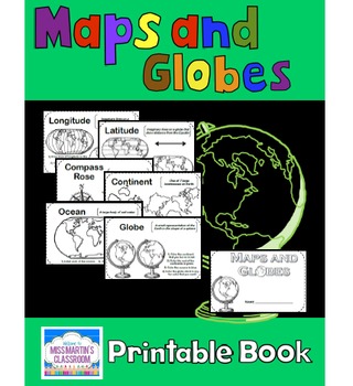 Preview of Maps and Globes - A Printable Book for Introducing or Reviewing Map Skills