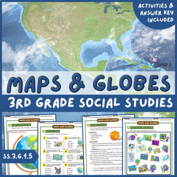 Preview of Maps and Globes Activity & Answer Key 3rd Grade Social Studies
