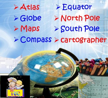 Preview of Maps and Globes Geography Interactive PowerPoint (3rd, 4th, 5th Grades)