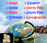 Maps and Globes Geography Interactive PowerPoint (3rd, 4th