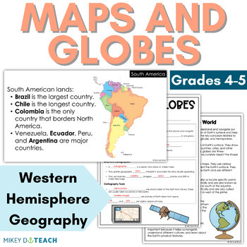 Preview of Maps and Globes - Geography of the Western Hemisphere - Latitude Longitude