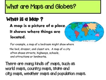 What Is A Map Maps And Globes Power Point By Kennedy's Korner | Tpt