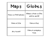 Maps and Globes Venn Diagram - Social Studies/Geography mi