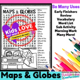 Maps and Globes Word Search : Early Finishers : Morning Wo