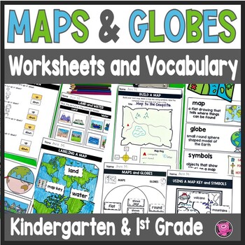 Preview of Maps and Globes Worksheets - 1st Grade Map Skills - Kindergarten Mapping Skills