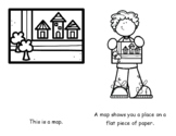 Maps and Globes guided reading and coloring book - social 