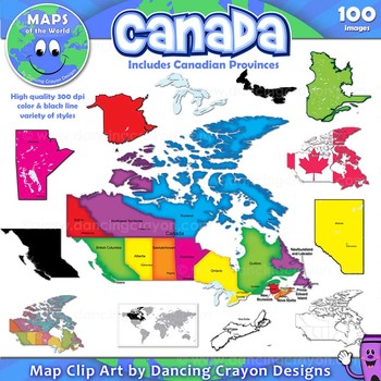 Preview of Canada: Clip Art Maps of Canada