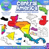 Maps of Central America: Clip Art Map BUNDLE