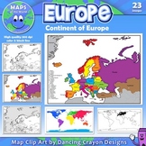 Maps of Europe: Clip Art Map Set