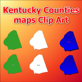 Maps of Kentucky Counties Clip Art map Color, Black and Wh