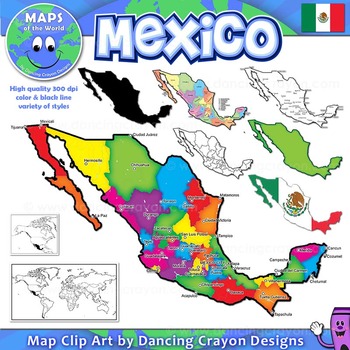 Preview of Maps of Mexico: Clip Art Map Set