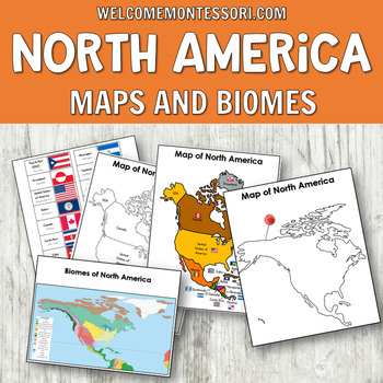 Preview of Maps of North America: Montessori Map or Geography Activities