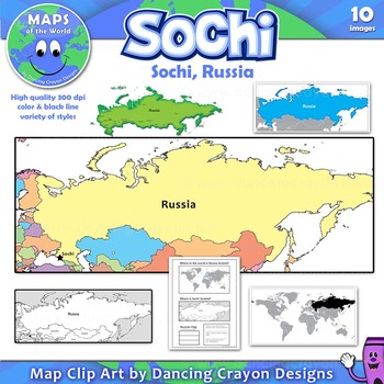 Preview of Maps of Sochi / Russia: Clip Art Map Set