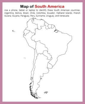 Maps of South America by The Gifted Writer | Teachers Pay Teachers