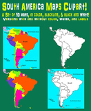 South America Maps Clipart