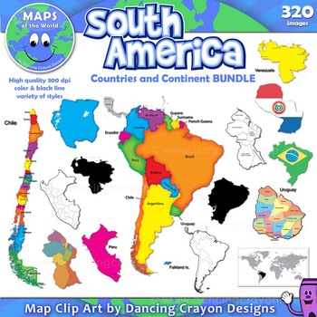 Preview of Maps of South America: Clip Art Map BUNDLE
