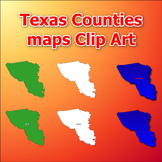 Maps of Texas Counties Clip Art map Color, Black and White