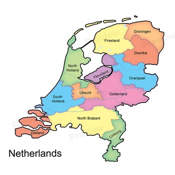 Maps of the Netherlands: Clipart Maps by Maps of the World | TpT