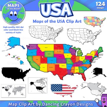 Preview of Maps of the USA: Clip Art Map Set