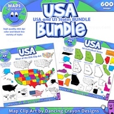 Maps of the USA and US States - Clip Art BUNDLE