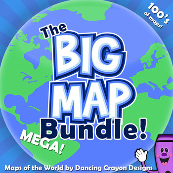 Preview of Maps of the World Clip Art - MEGA-BUNDLE