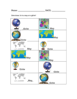 Maps vs. Globes by Regina Lomele | TPT