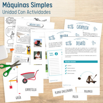 Preview of Máquinas Simples Unidad y Actividades - Spanish Simple Machines Unit, Activities