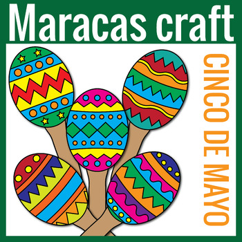 Preview of Maracas Paper Craft | Cinco de Mayo Coloring pages & Tracing Outline template
